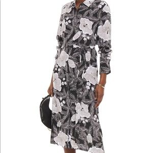 Equipment belted floral-print washed-silk dress M